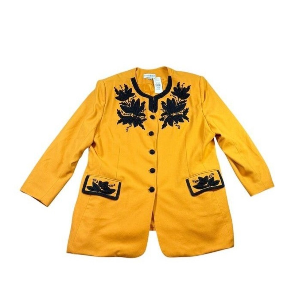 John Meyer Of Norwich Womens Size 22W Vintage Blazer Embroidered Jacket Wool